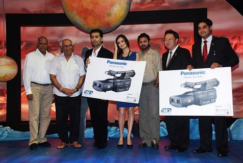 Karan Johar, Yash Raj Chopra and Dia Mirza promote Panasonic 3-D cameras and LCD at Yashraj