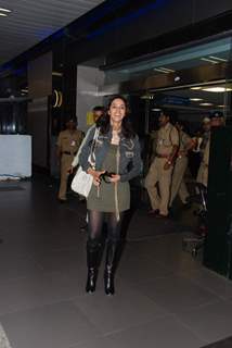 Mallika Sherawat comes to India at International Airport