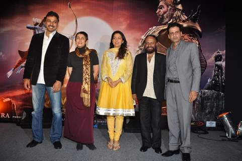 Juhi Chawla and Manoj Bajpai at Ketan Mehta's Ramayana press meet at Courtyard Marriott