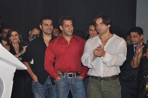 Arbaaz Khan, Salman Khan and Sohail Khan at Fridaymoviezcom website launch at JW Marriott, Juhu in Mumbai on Friday Night