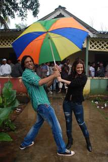 Riya Sen at &quot;A Strange Love Story&quot; film on location at Kamalistan