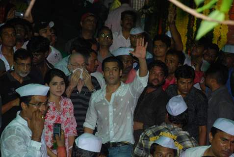 Salman Khan celebrates Ganesh Chaturthi at his Bandra residence in Mumbai