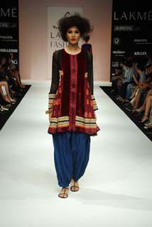 A model on the ramp for Nandita Thirani's creation at the Lakme Fashion Week