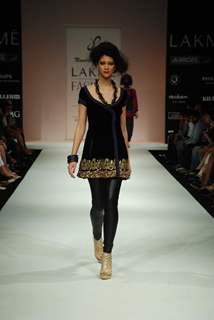 A model on the ramp for Nandita Thirani's creation at the Lakme Fashion Week