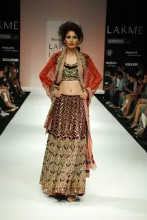 A model on the ramp for Nandita Thirani's creation at the Lakme Fashion Week