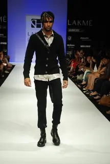 A model on the ramp for Sanjay Hingu's creation at the Lakme Fashion Week