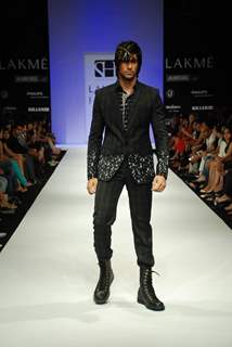 A model on the ramp for Sanjay Hingu's creation at the Lakme Fashion Week