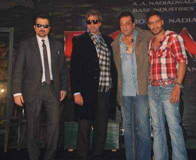 Amitabh Bachchan, Sanjay Dutt, Anil Kapoor and Ajay Devgn  at the mahurat of film Power at JW Marriott