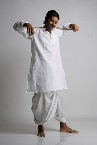 Purab Kohli wearing a Dhoti and Kurta