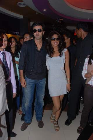 Ranbir Kapoor and Priyanka Chopra watch Anjana Anjani with couples at Fame Malad