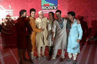 Srman, Rajendra, Ravi Dubey and Meghan at press conference of Sony's new show 'Saas Bina Sasural'