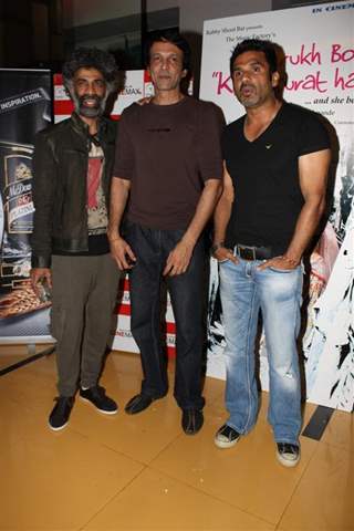 Makrand, Sunil Shetty and Kay Kay at Shahrukh Bola Khoobsurat Hai Tu film premiere at Cinemax