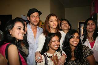 Hrithik and Aishwarya at Guzarish special screening of Guzaarish for special kids and paraplegic patients including John Julius at PVR Cinemas in Juhu, Mumbai on Tuesday November 23rd evening