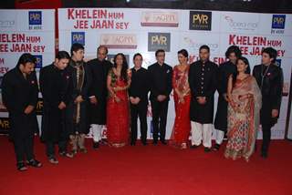 Team of &quot;Khelein Hum Jee Jaan Sey&quot; at the premiere of the movie in Mumbai. .