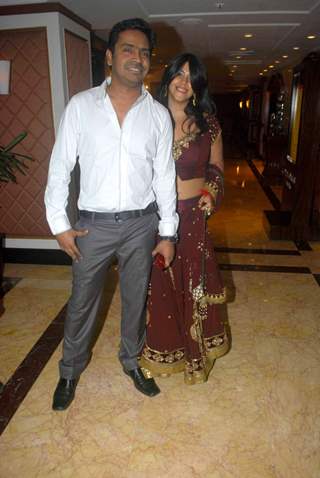 Ekta Kapoor and Mushtaq Shiekh in Sameer Soni and Neelam's wedding reception