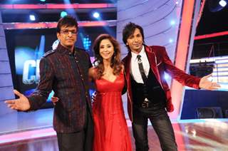 Javed Jaffrey, Urmila Matondkar and Terrence Lewis as a Judges of Chak Dhoom Dhoom Team Challenge