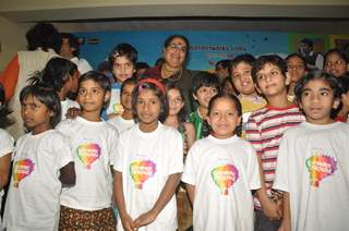 Usha Uthup at music launch of film''Satrangee Parachute'' in ST Catherine's children home