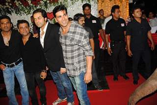 Anees Bazmee with Akshay, Sunil and Bobby at Premiere of Thank You movie at Chandan, Juhu, Mumbai