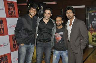 Sundeep Kishan, Tusshar Kapoor, Pitobash Tripathy and Nikhil Dwivedi at Shor In The City premiere