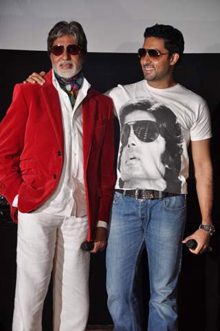 Amitabh and Abhishek Bachchan launch the music video of film Bbuddah...Hoga Terra Baap titled at Cin