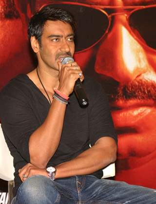 Ajay Devgan at a press meet to promote his film &quot;Singham&quot;, in New Delhi