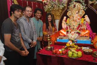 Prasanna Shetty celebrates Ganpati with Nandini Singh and Avesh Dadlani in Aroma building, Andheri West