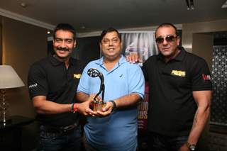 Ajay Devgn, Sanjay Dutt and David Dhawan at Film 'Rascals' unveil the Bhaskar Bollywood Awards