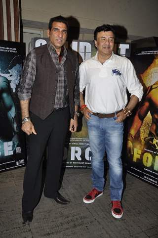 Mukesh Rishi and Anu Malik at Success party of 'Force' movie