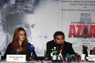 Sachin Joshi and Candice Boucher at Press Conference of film 'Aazaan'