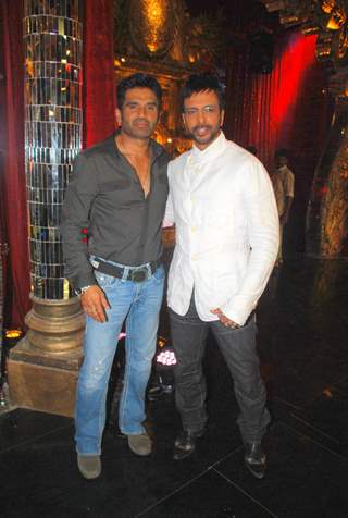 Sunil Shetty and Javed Jaffrey on the sets of Comedy Circus at Mohan studios