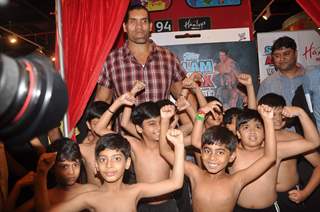WWE Superstar Khali poses during the launch of game &quot;The Great Khali&quot; at Hamleys