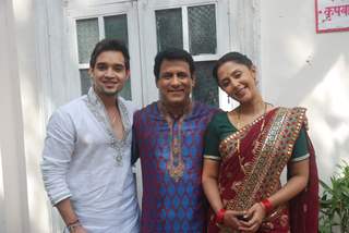 Rajendra Chawla, Srman Jain and Roshni Banerjee cast of Sony TV's Saas Bina Sasural at Malad