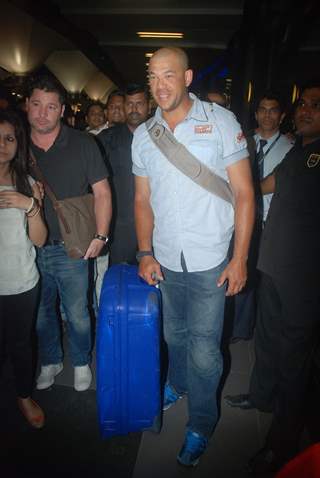 Cricketer Andrew Symonds snapped at the Mumbai Airport to participate in the reality show Bigg Boss