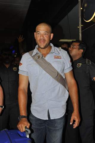 Cricketer Andrew Symonds snapped at the Mumbai Airport to participate in the reality show Bigg Boss