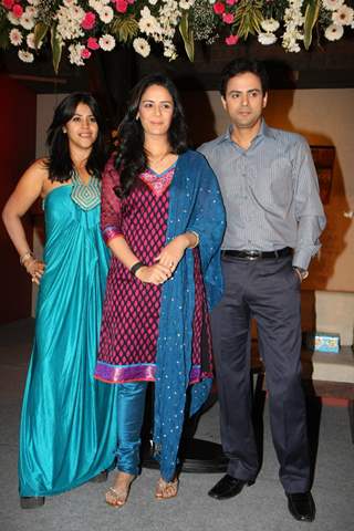 Ekta Kapoor with Mona and Pawan launches TV serial 'Kya Huaa Tera Vaada' on Sony TV at JW Marriott