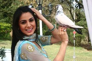 Shraddha Arya on the sets of Main Lakshmi Tere Aagan Ki