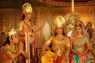 Gurmeet, Ankit, Vikram & Debina as Shri Ram, Lakshman, Hanuman & Sita in Ramayan