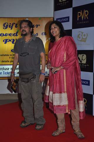 Amole Gupta with wife Deepa Bhatia at premiere of film Parinda at PVR