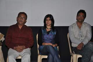 Naseeruddin Shah, Miriam Chandy, and Jaaved Jaaferi at 'The Rat Race' screening