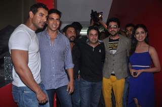 John, Akshay, Ayushman, Yami at Vicky Donor special screening hosted by John Abraham at PVR. .