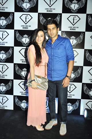 Actor Sameer Dattani with a friend at the launch party of F Lounge