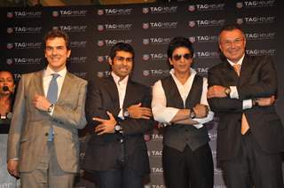 Jean-Christophe Babin, Karun Chandhok, Shahrukh Khan at Tag Heuer watch launch