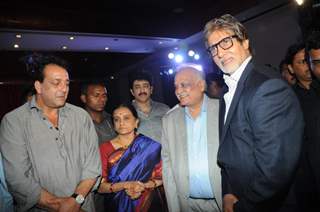 Sanjay Dutt, Bhawana Somaaya, TP Agarwal & Amitabh Bachchan at Launch of magazine 'Blockbuster'