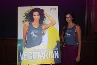 Award-winning actor Poorna Jagannathan appeared in a brand-new ad for PETA in Mumbai. .