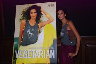 Award-winning actor Poorna Jagannathan appeared in a brand-new ad for PETA in Mumbai. .