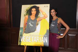 Poorna Jagannathan poses during the Launch of Peta’s Pro-Veg campaign