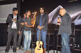 Producer-director Mahesh Bhatt with Composer Arko Pravo Mukherjee at Jism 2 Press Conference, Grand Hyatt Mumbai India. .