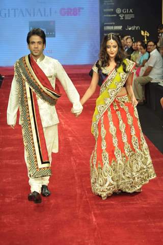 Tusshar Kapoor and Raima Sen for  Gitanjali Jewellers at IIJW in Mumbai