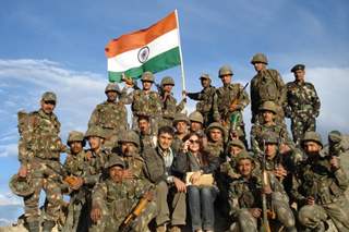 Mohnish Bahl & his wife with Indian Army