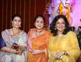 Kajol, Tina Ambani & Moushumi Chatterjee attended Maha Ashtami at North Bombay Sarbojanin Durga Puja